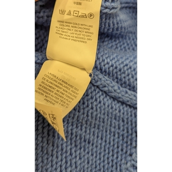 J. Crew Cotton Cableknit Blue Sweater Size Small - Picture 5 of 7